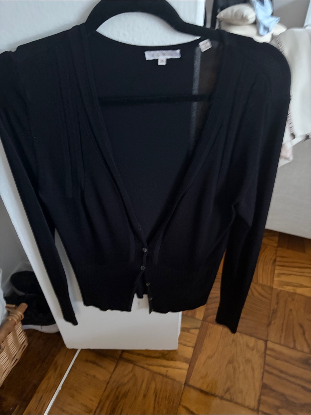 Women’s Black V-Neck Button Cardigan Sweater